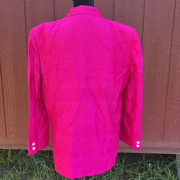 Women’s Vintage 90’s Liz Claiborne pink blazer. 100% silk. Size 12. - Picture 5 of 7